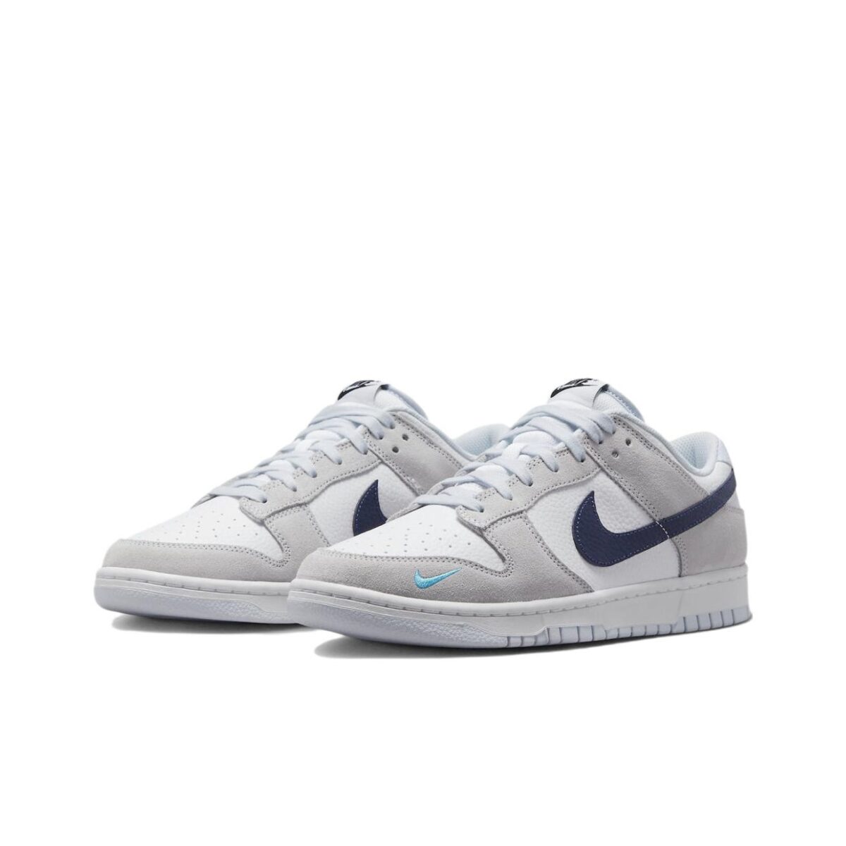 Nike Dunk - Low White Grey Navy Aqua Mini Swoosh - Зураг 3