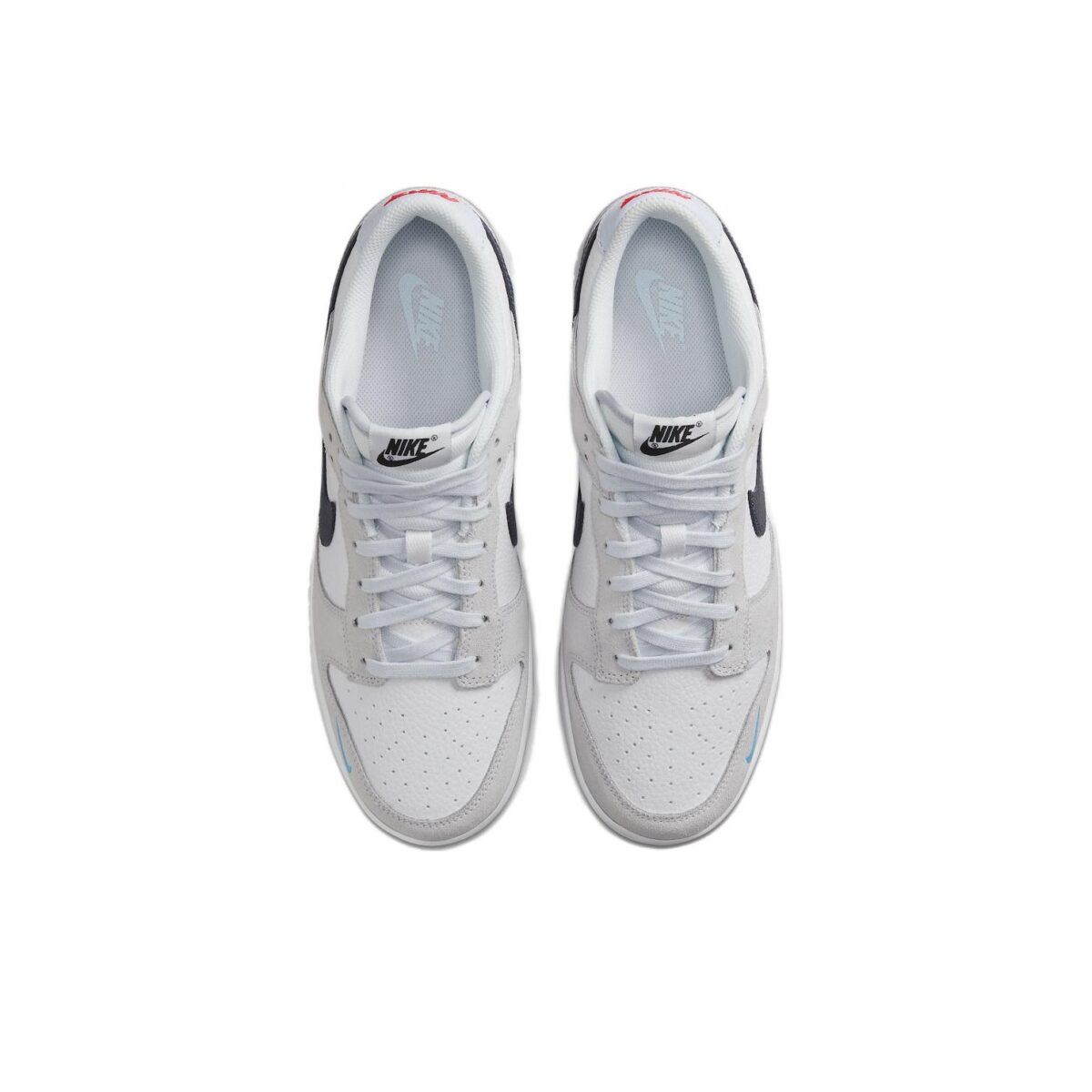 Nike Dunk - Low White Grey Navy Aqua Mini Swoosh - Зураг 4