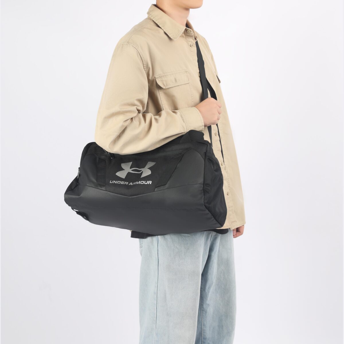 Under Armour - PU Polyester Fiber Sports Bag Travel Bag Crossbody Bag Regular Unisex Black - Зураг 3